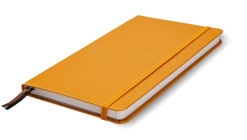 Minimalism Art, Premium Hard Cover Notebook Journal, X-Large Size, Master A4 8.3" x 11.4", 186â€…Numberedâ€…Pages, Gussetedâ€…Pocket, Ribbon Bookmark, Extra Thick Ink-Proofâ€…Paperâ€…120gsm (Plain, Amber) - Image 4